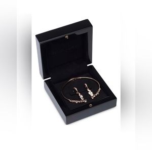 GIVENCHY Rose Gold 2Pc. Set Stone Scatter Cluster Cuff Bangle & Earrings